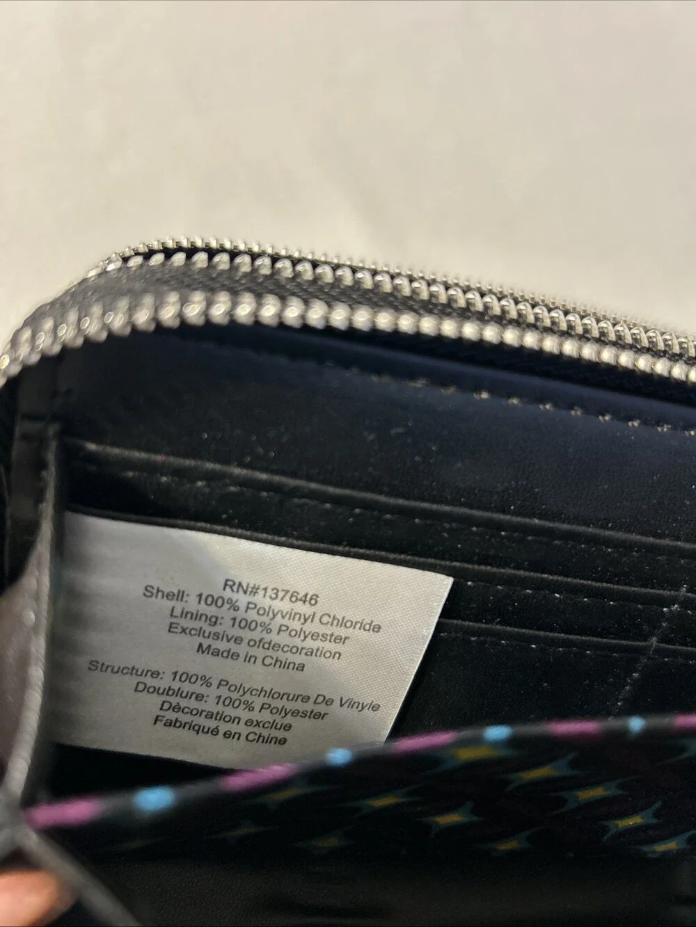 CXL By Christian Lacroix Wristlet Wallet Womens Black Pebble Double Zipper